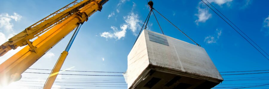 Crane lifting heavy load